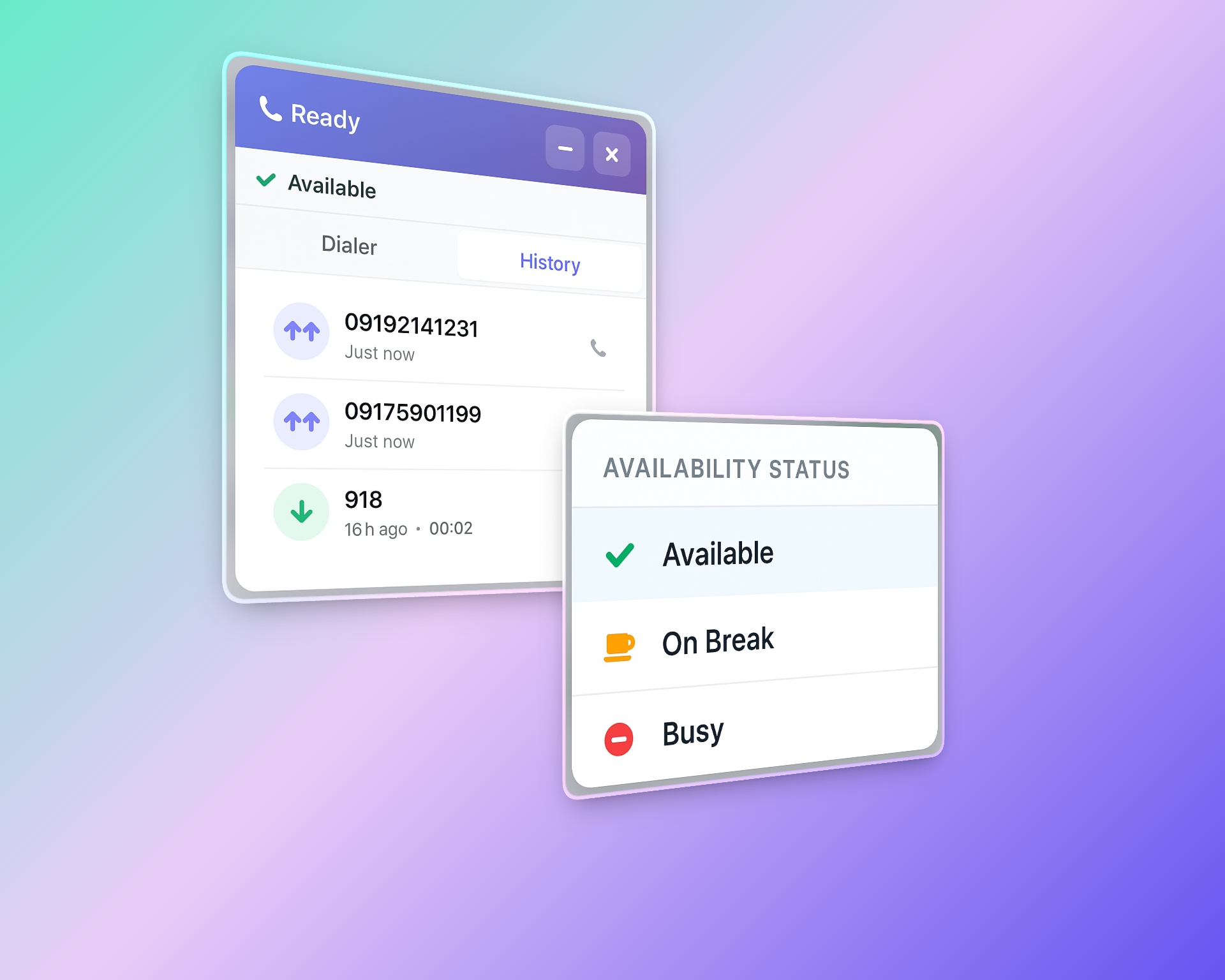 Call history and status